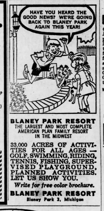 Blaney Park Resort - 1965 Ad